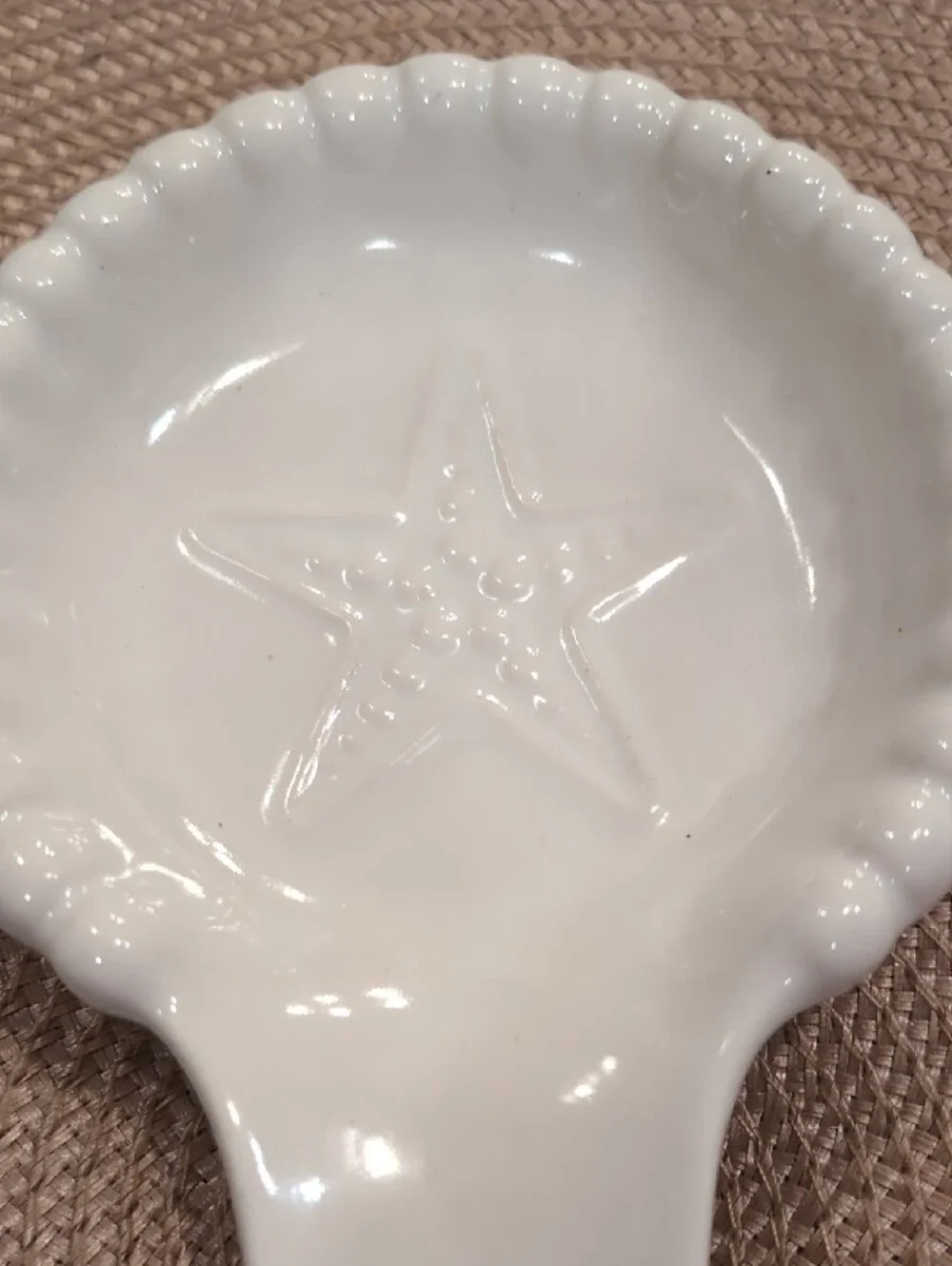 Beachly - Coastal Starfish Spoon Rest- White with Blue Handle